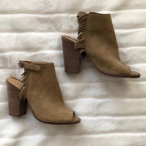 Lucky Brand Lisza Open Toe Bootie with Fringe